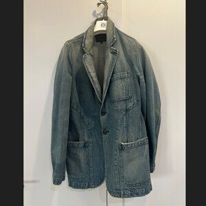 Vintage Fendi Denim Blazer Jacket Mens Oversize